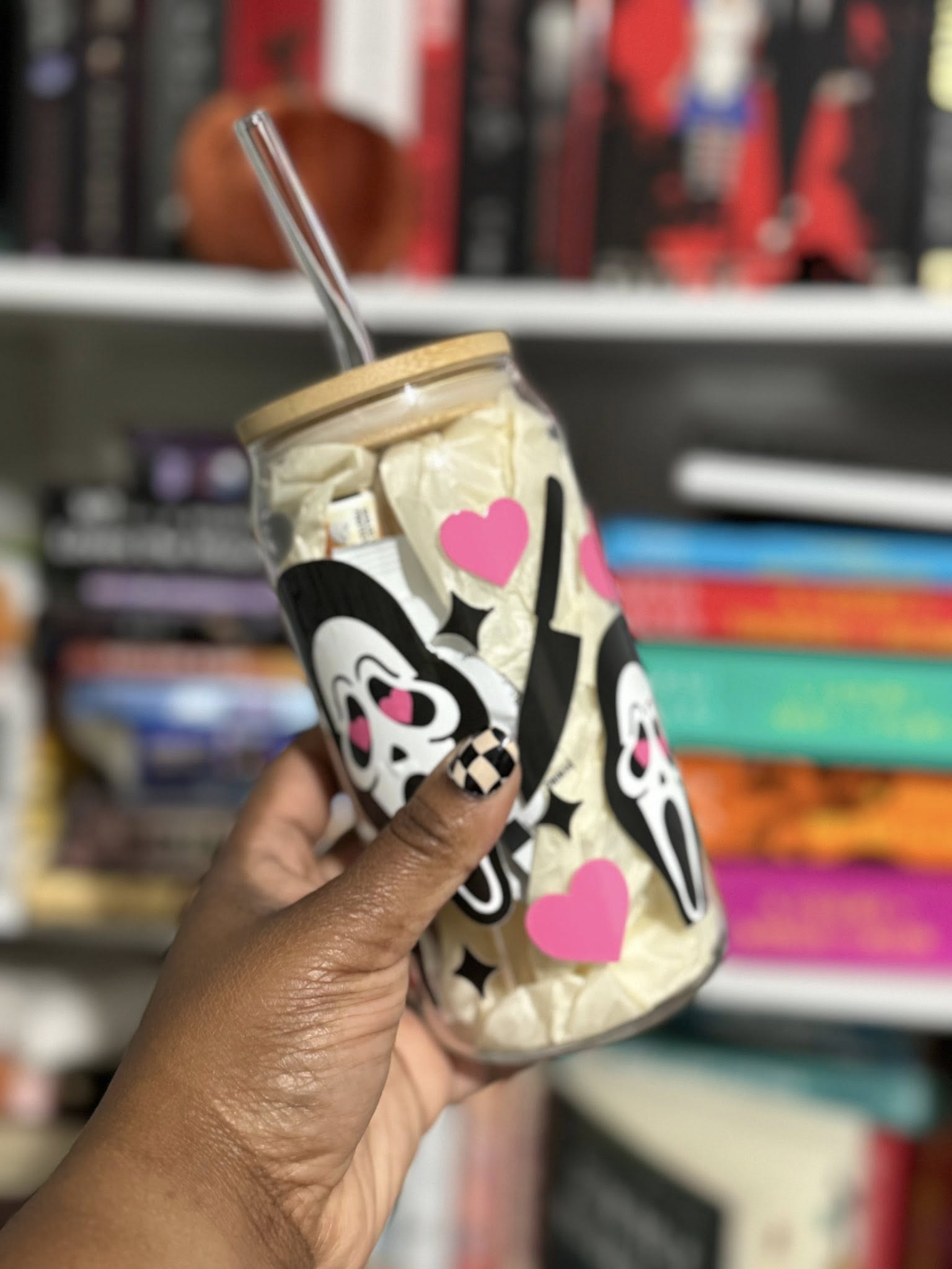 Scary Movie Hearted Stuffed Tumbler